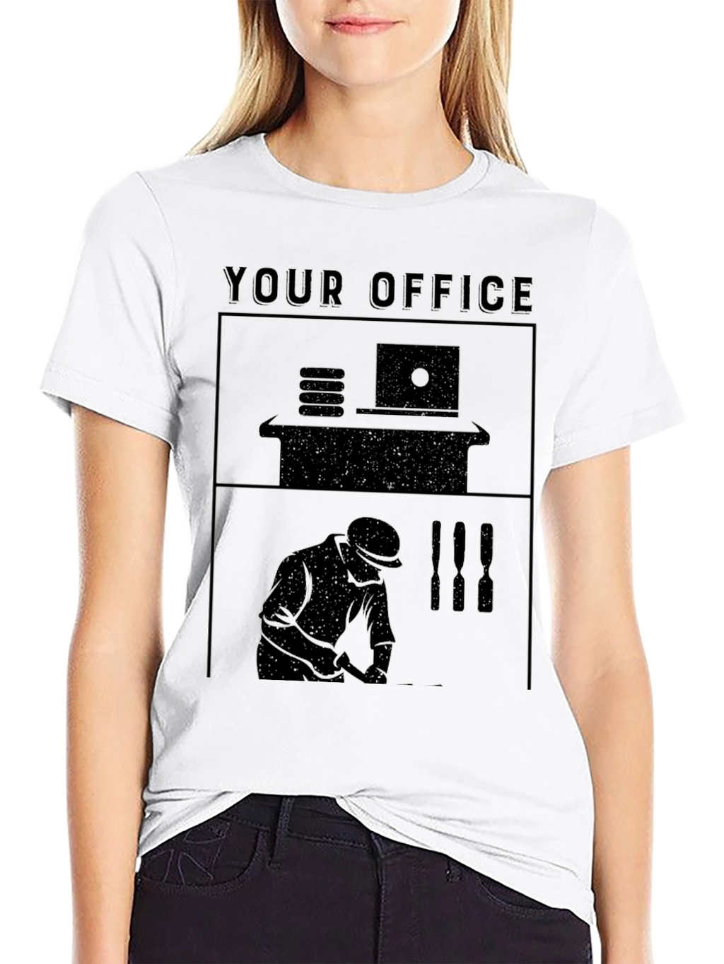 Your Office Black Graphic T-Shirt