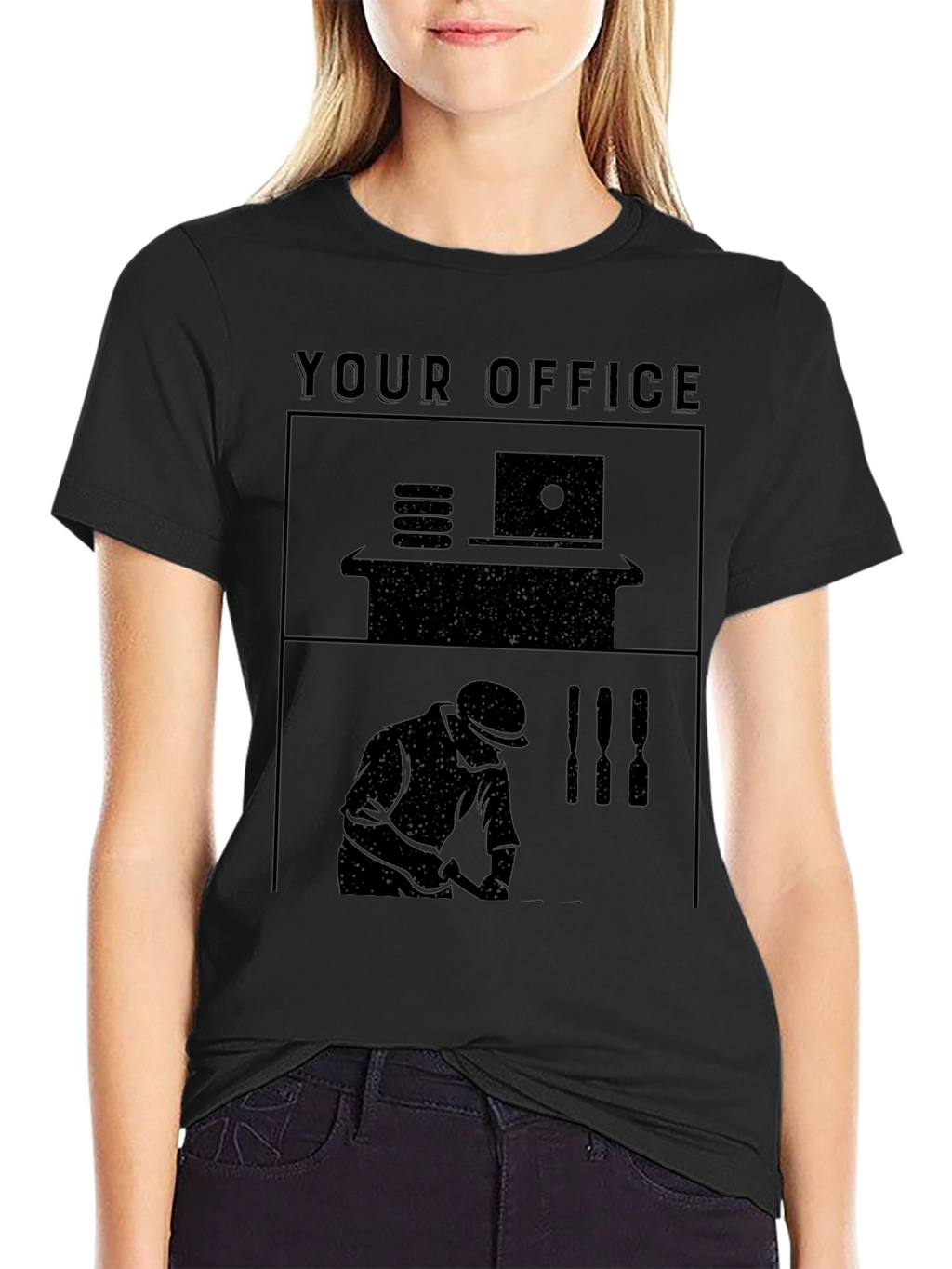 Your Office Black Graphic T-Shirt