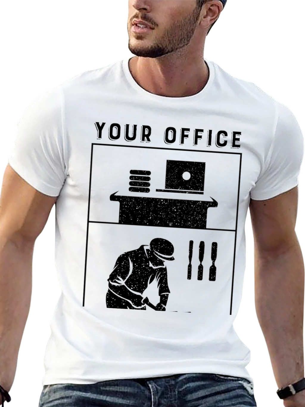 Your Office Black Graphic T-Shirt
