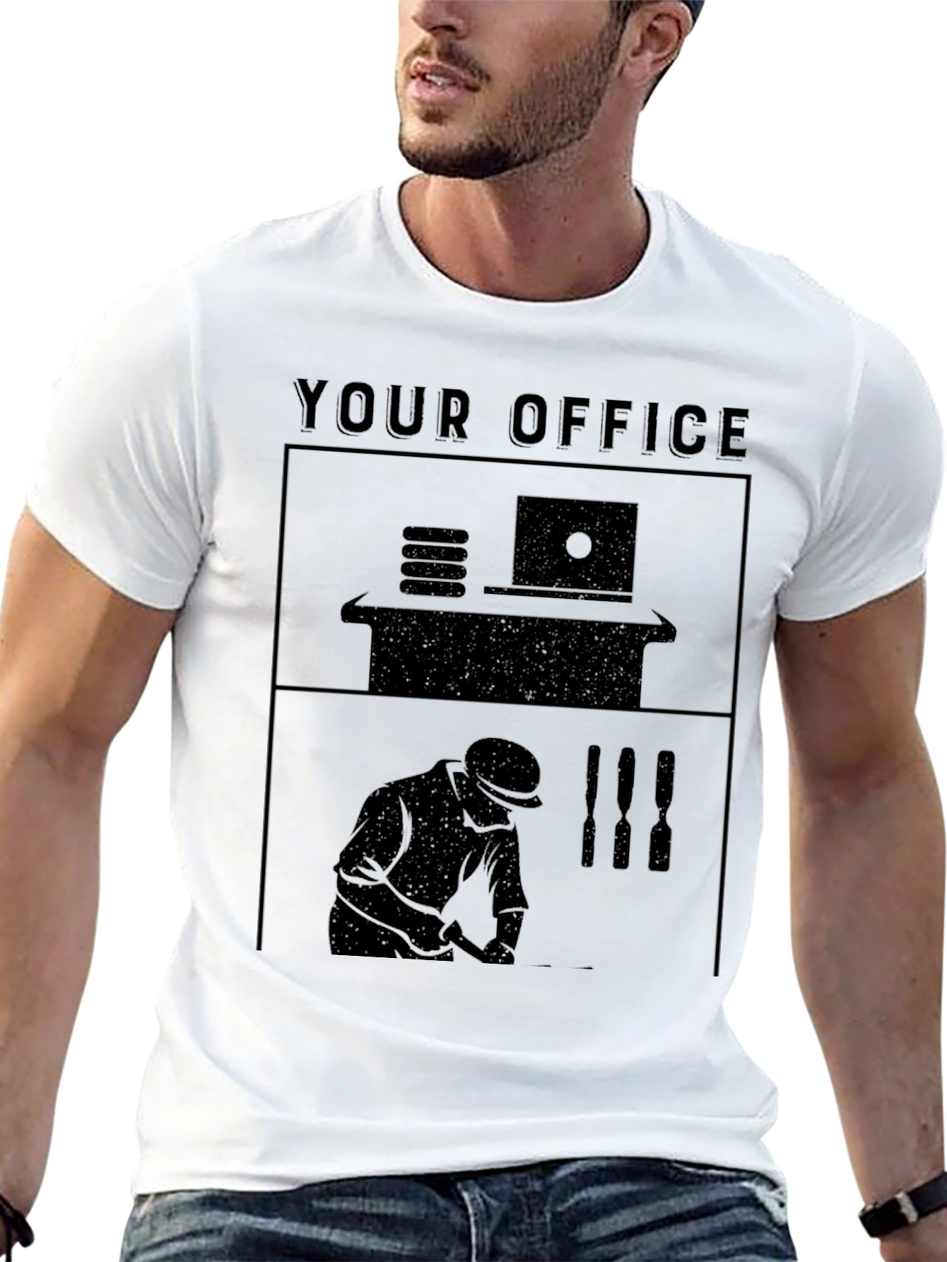 Your Office Black Graphic T-Shirt