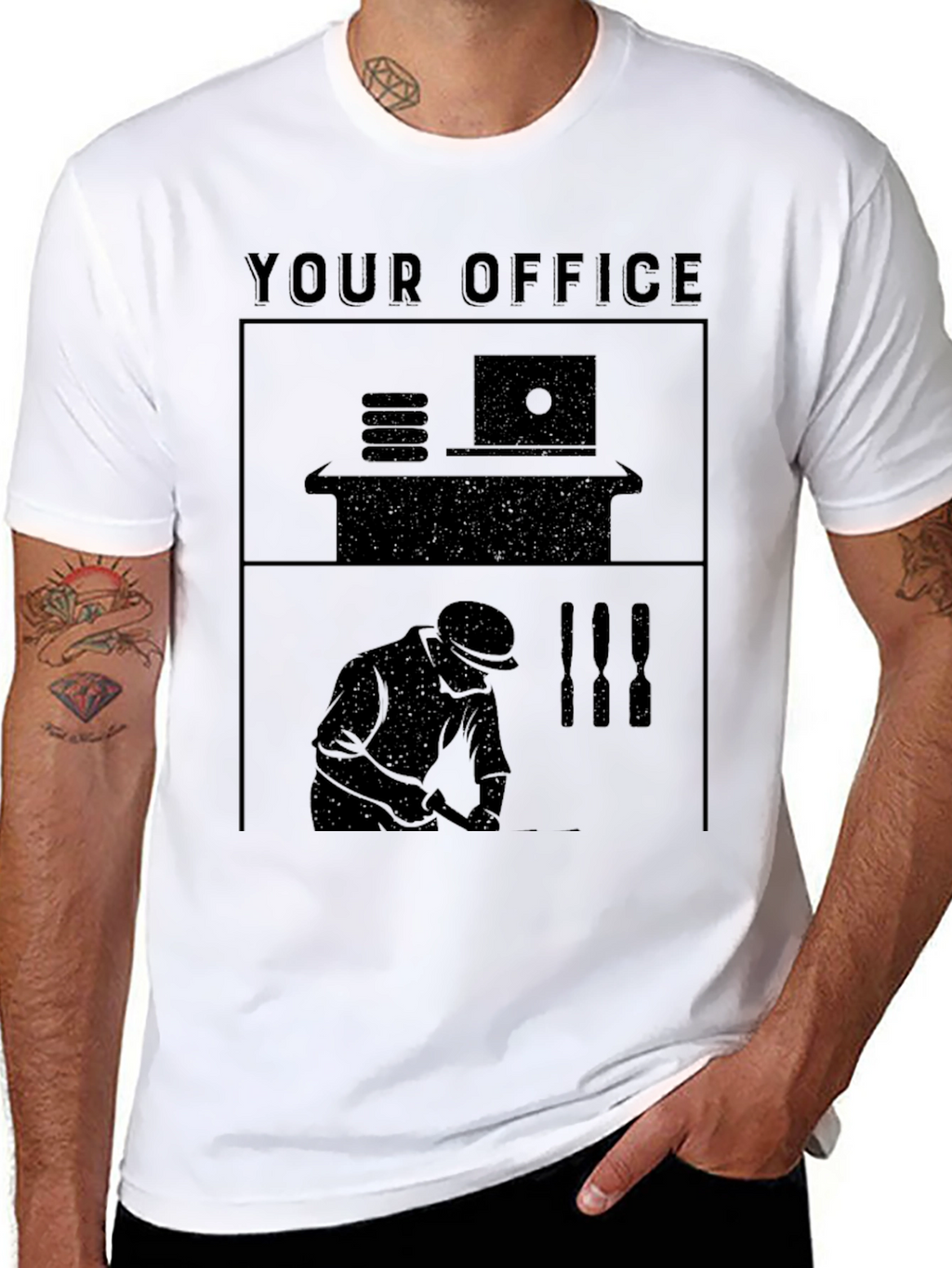 Your Office Black Graphic T-Shirt