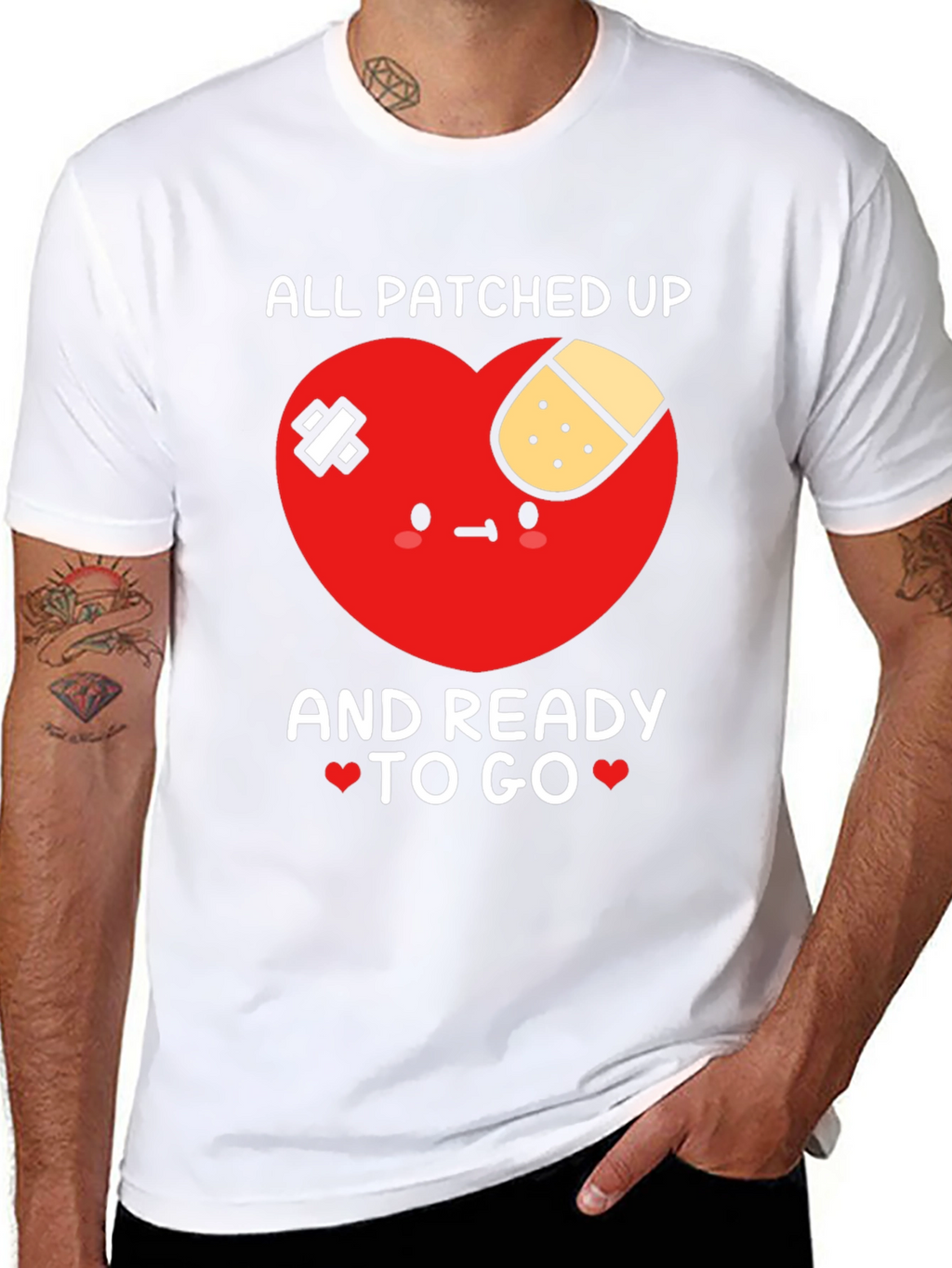 Patched Up Heart Graphic T-Shirt - Ready to Go!