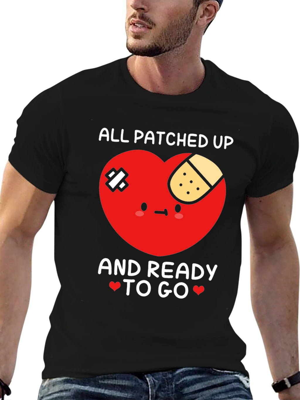 Patched Up Heart Graphic T-Shirt - Ready to Go!