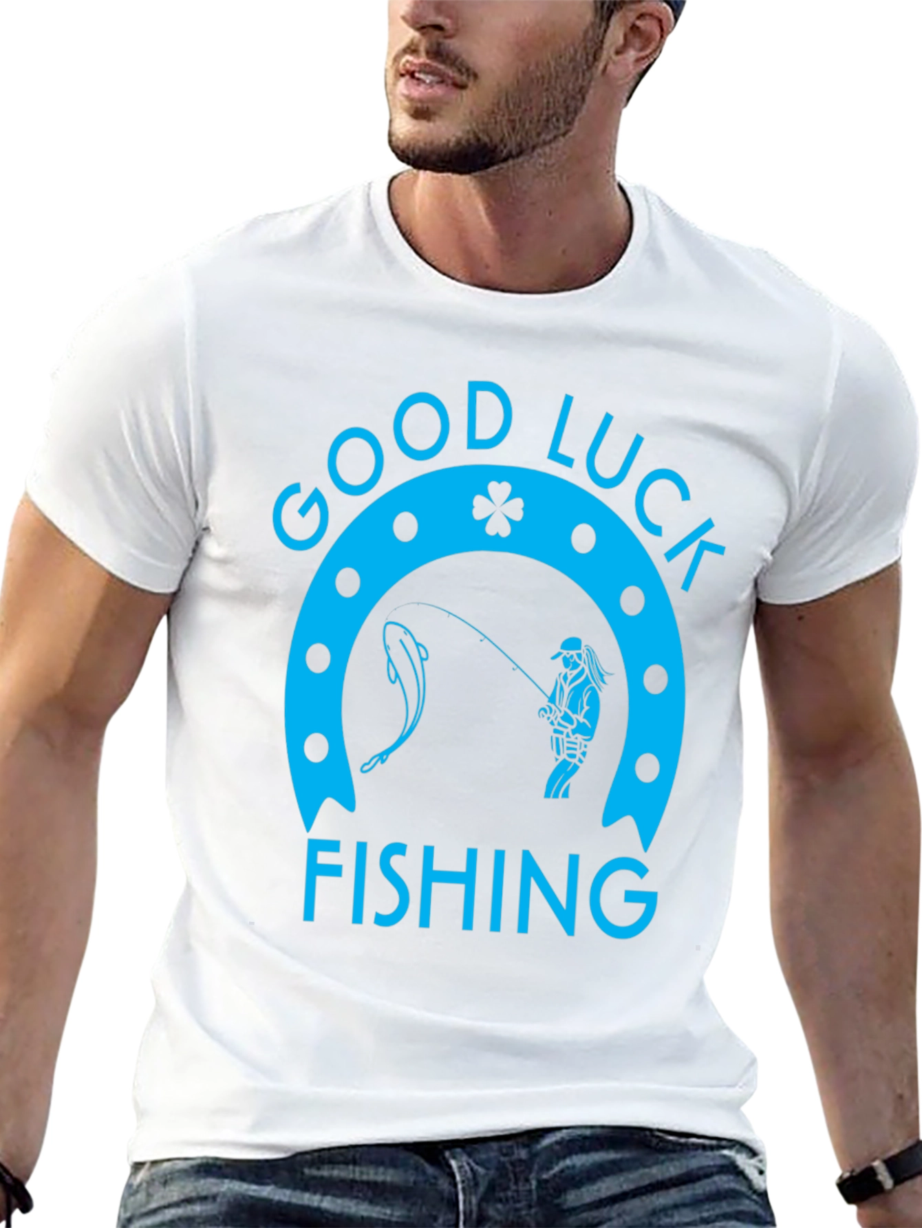 Good Luck Fishing Graphic Tee - Black