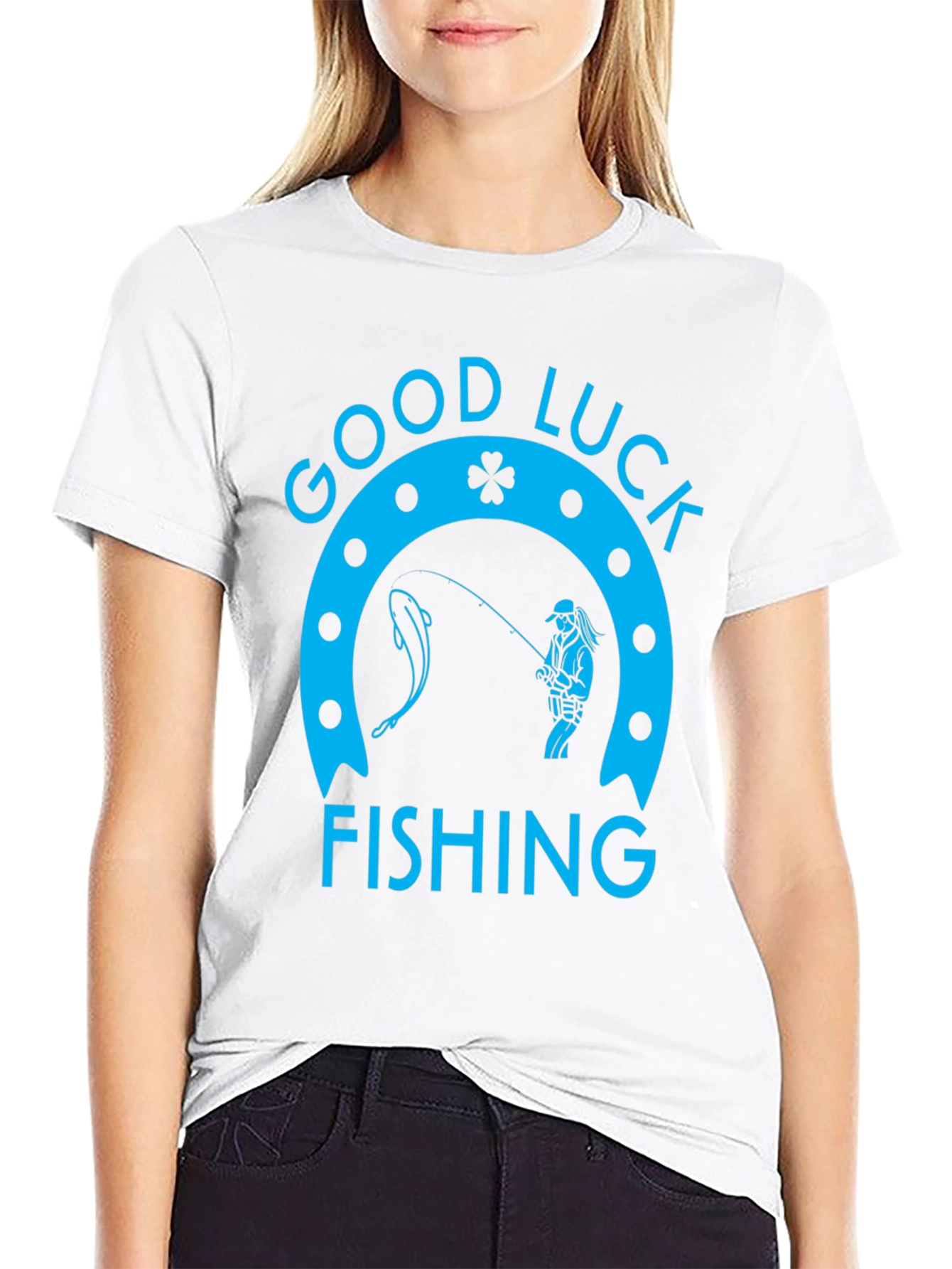 Good Luck Fishing Graphic Tee - Black