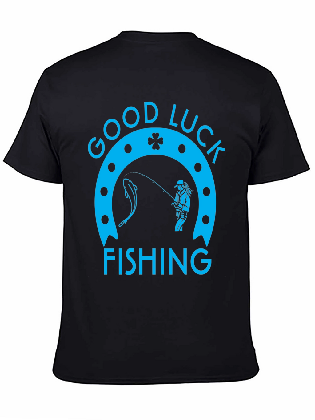 Good Luck Fishing Graphic Tee - Black