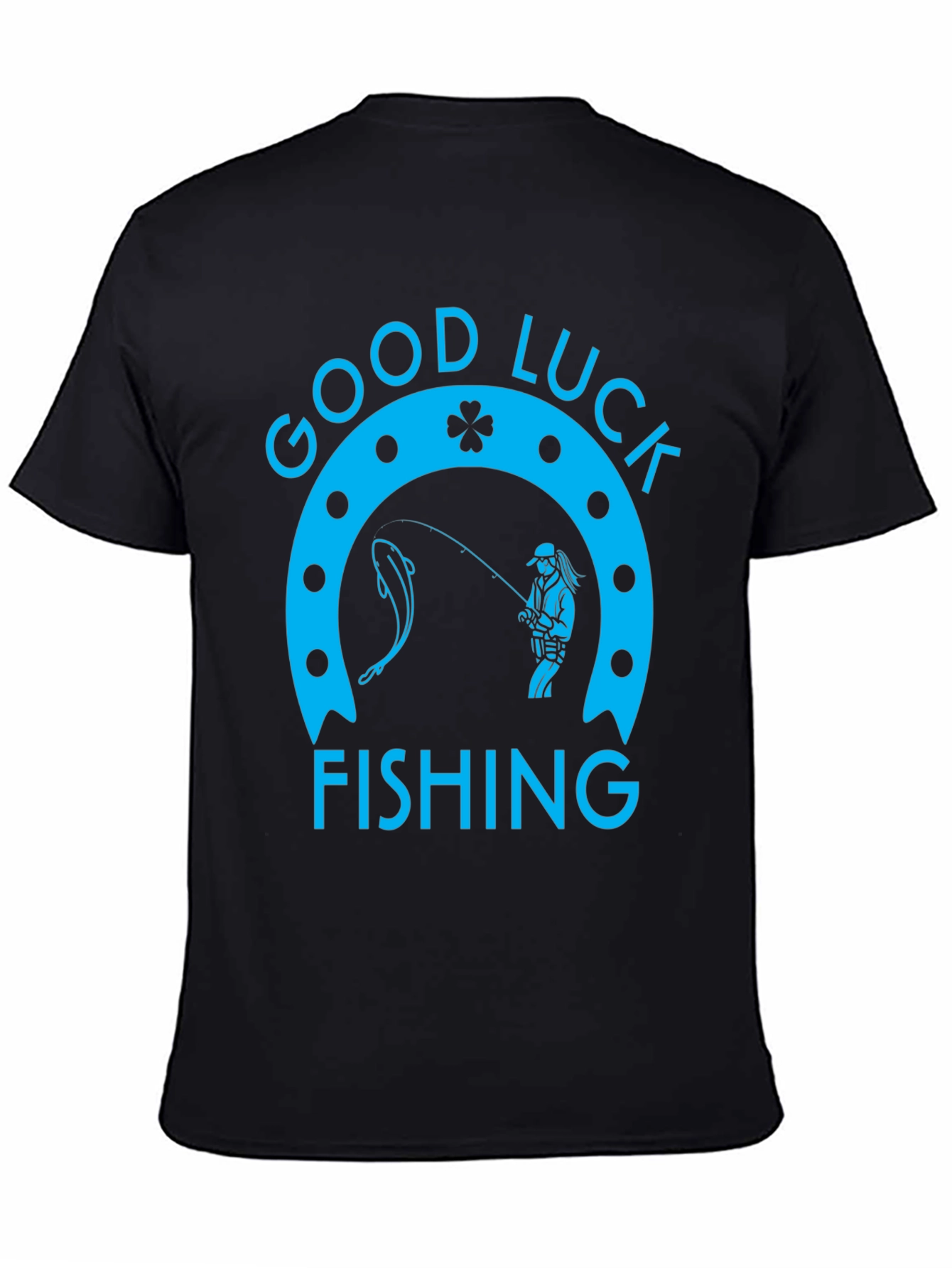 Good Luck Fishing Graphic Tee - Black