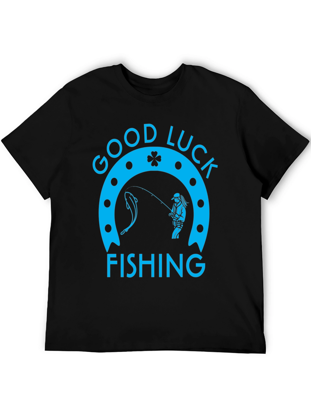 Good Luck Fishing Graphic Tee - Black