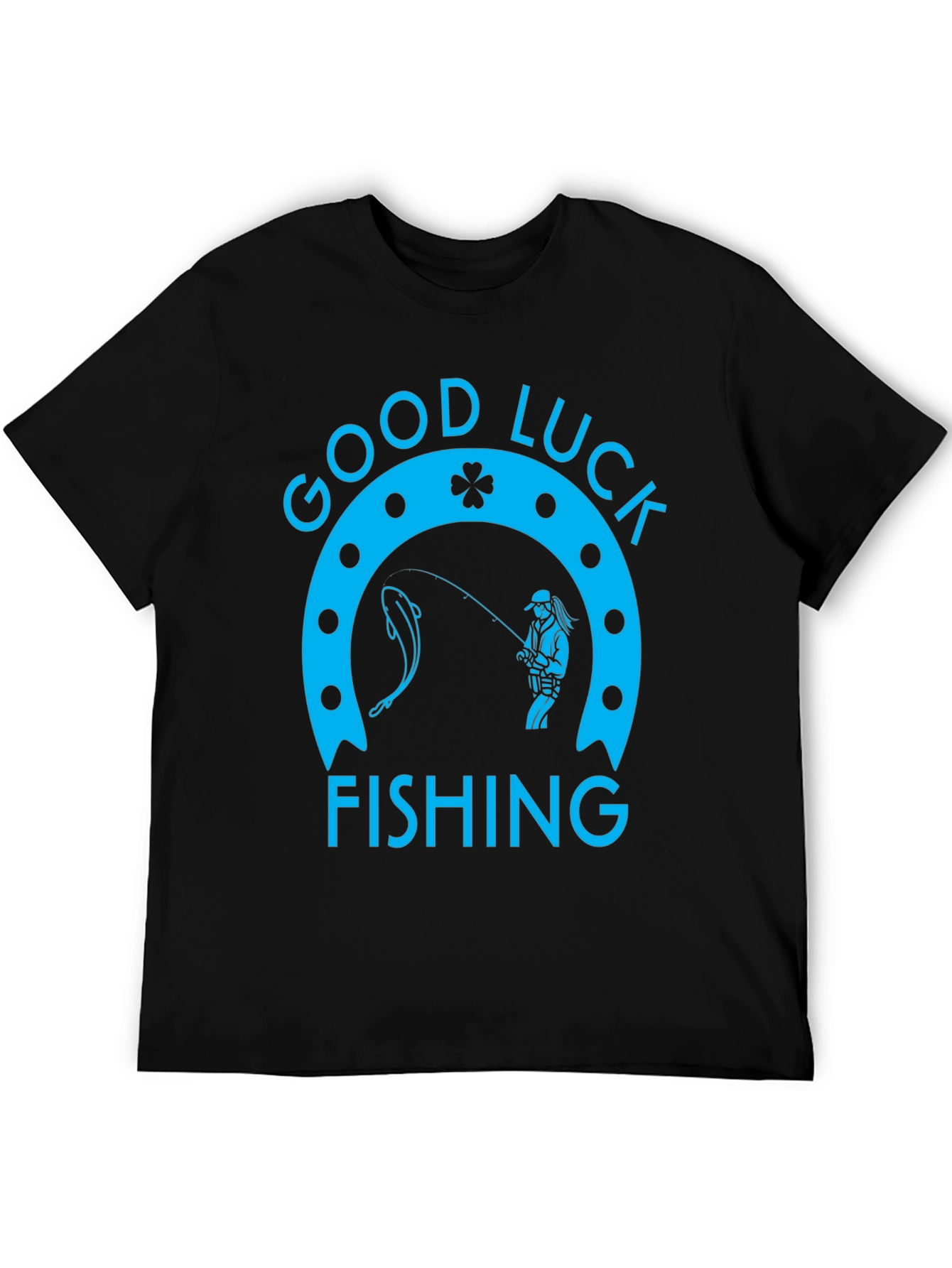 Good Luck Fishing Graphic Tee - Black