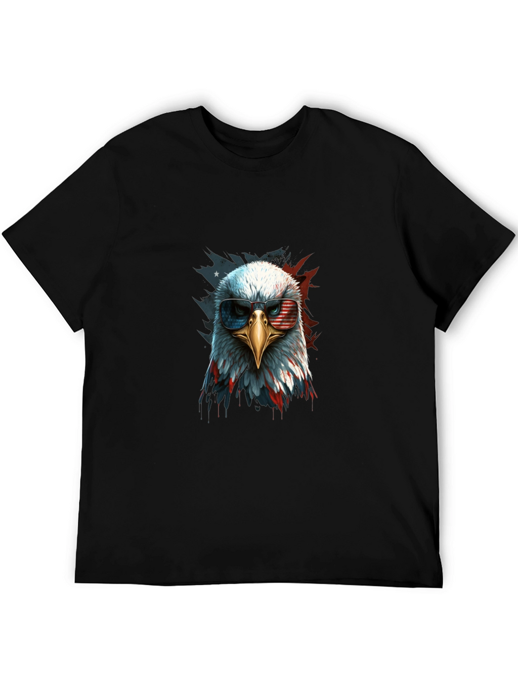 Patriotic Eagle Graphic Tee - Mens Black T-Shirt