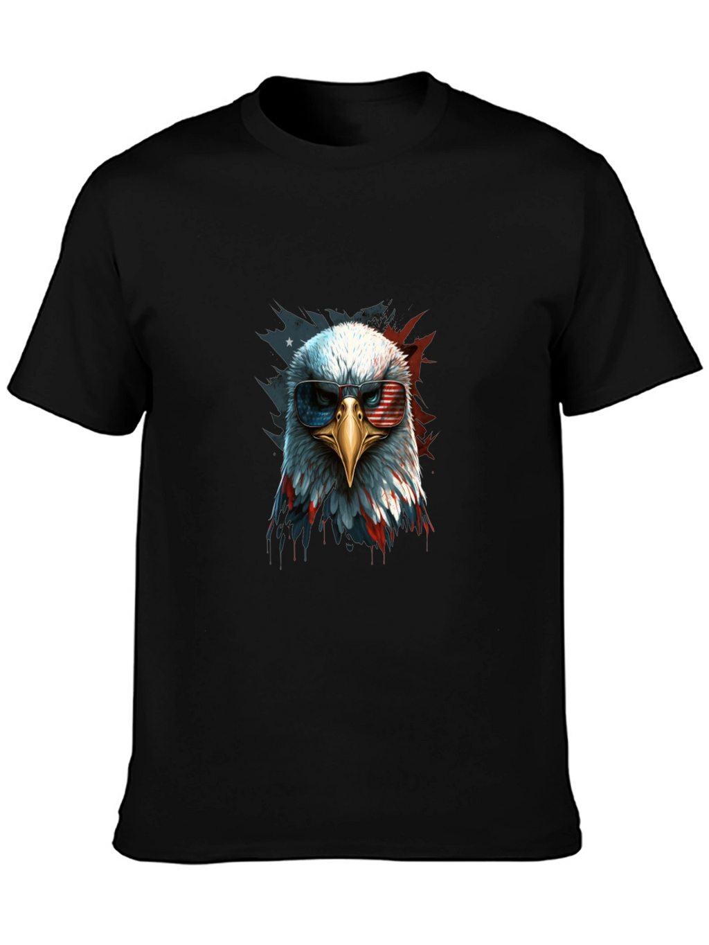Patriotic Eagle Graphic Tee - Mens Black T-Shirt