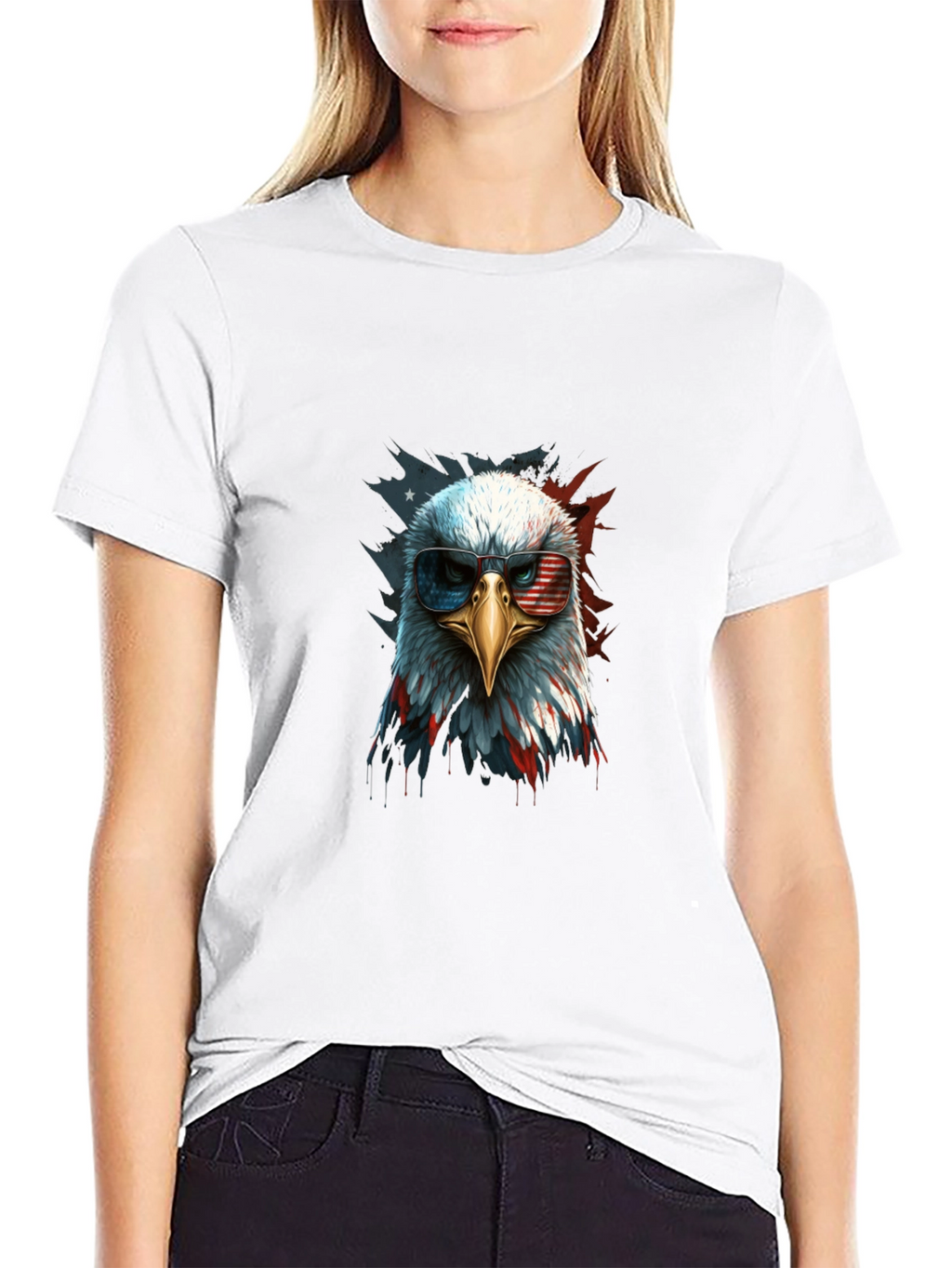 Patriotic Eagle Graphic Tee - Mens Black T-Shirt