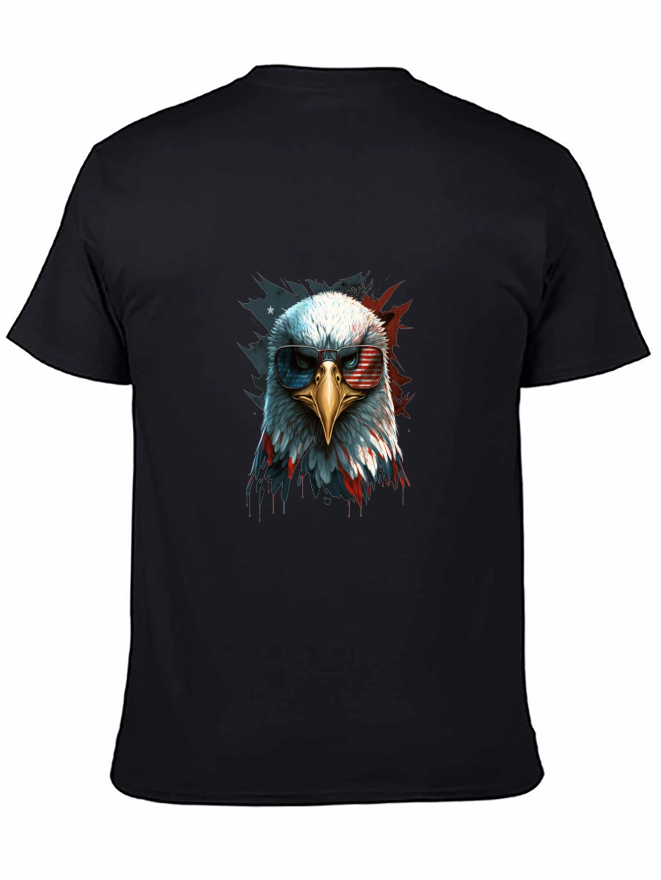 Patriotic Eagle Graphic Tee - Mens Black T-Shirt