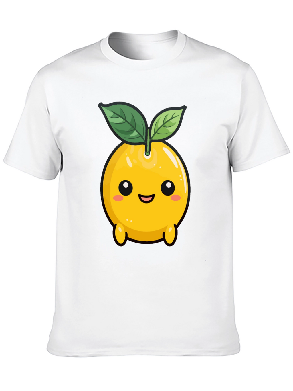 Cute Lemon Character Black T-Shirt