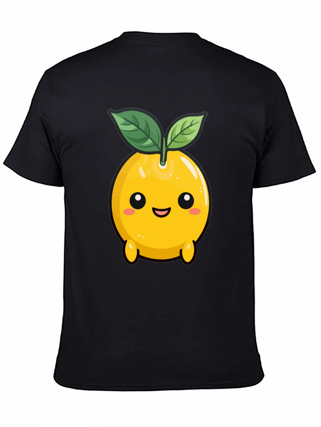Cute Lemon Character Black T-Shirt