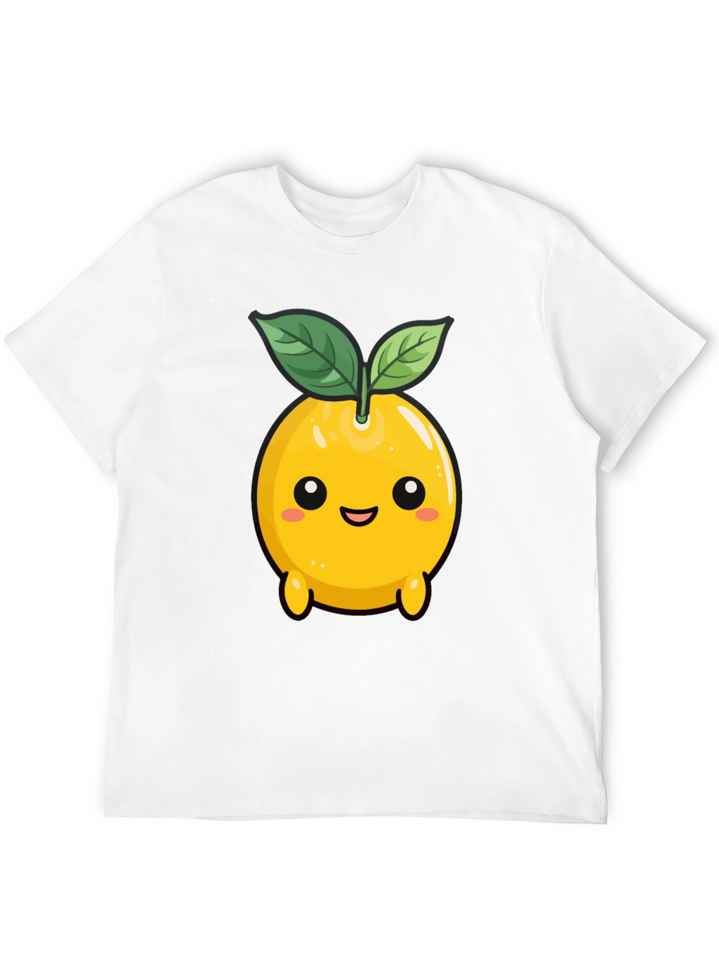 Cute Lemon Character Black T-Shirt