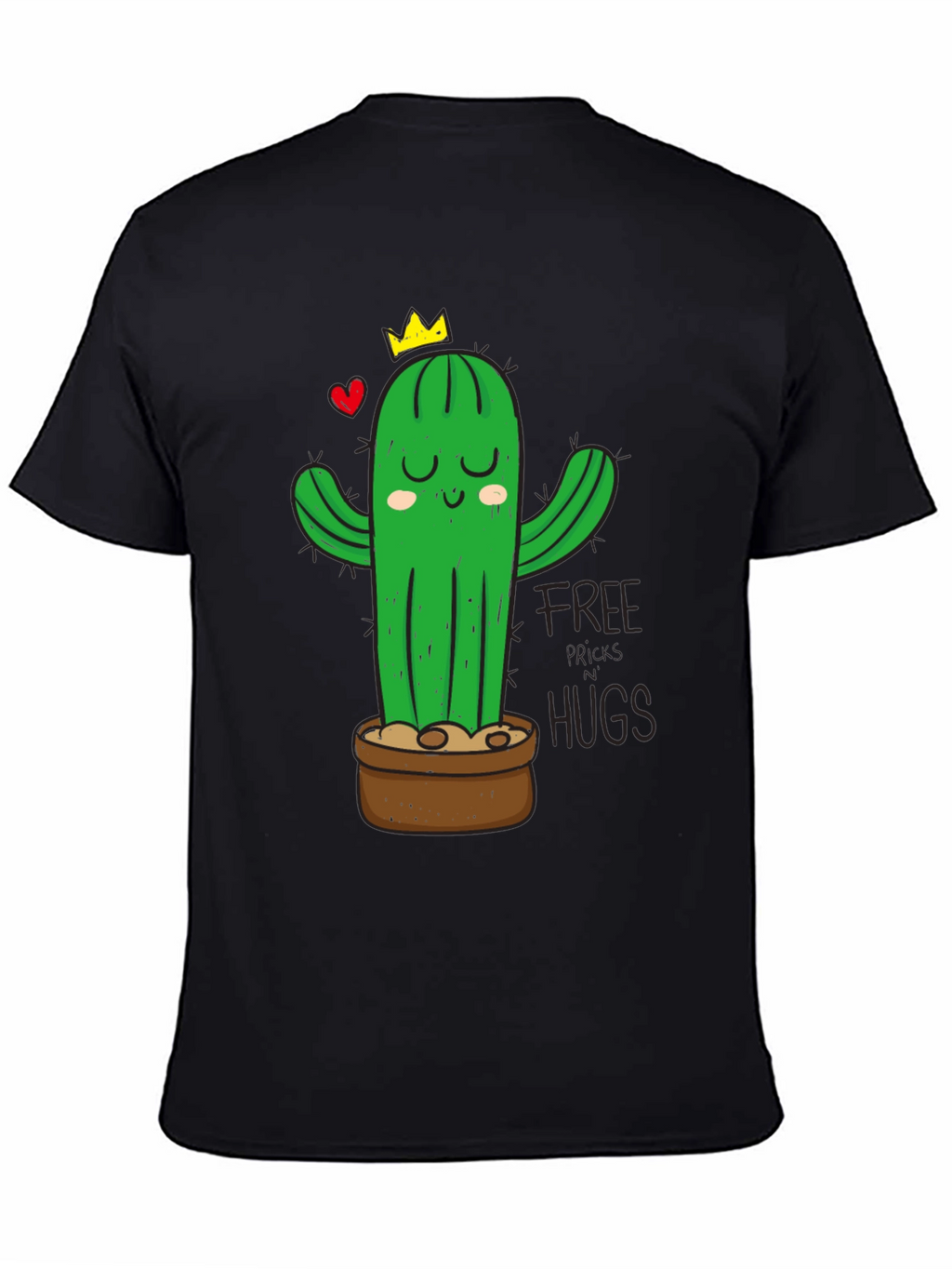 Cactus Hugs Graphic T-Shirt - Black