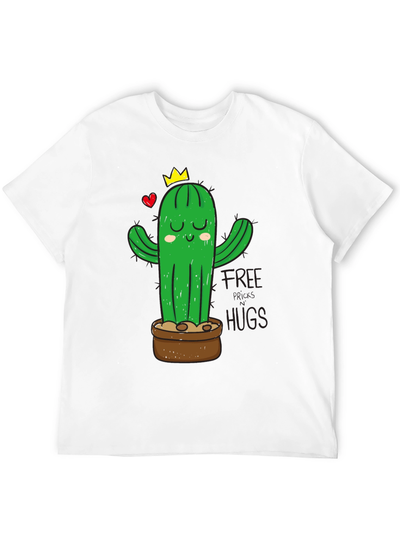 Cactus Hugs Graphic T-Shirt - Black