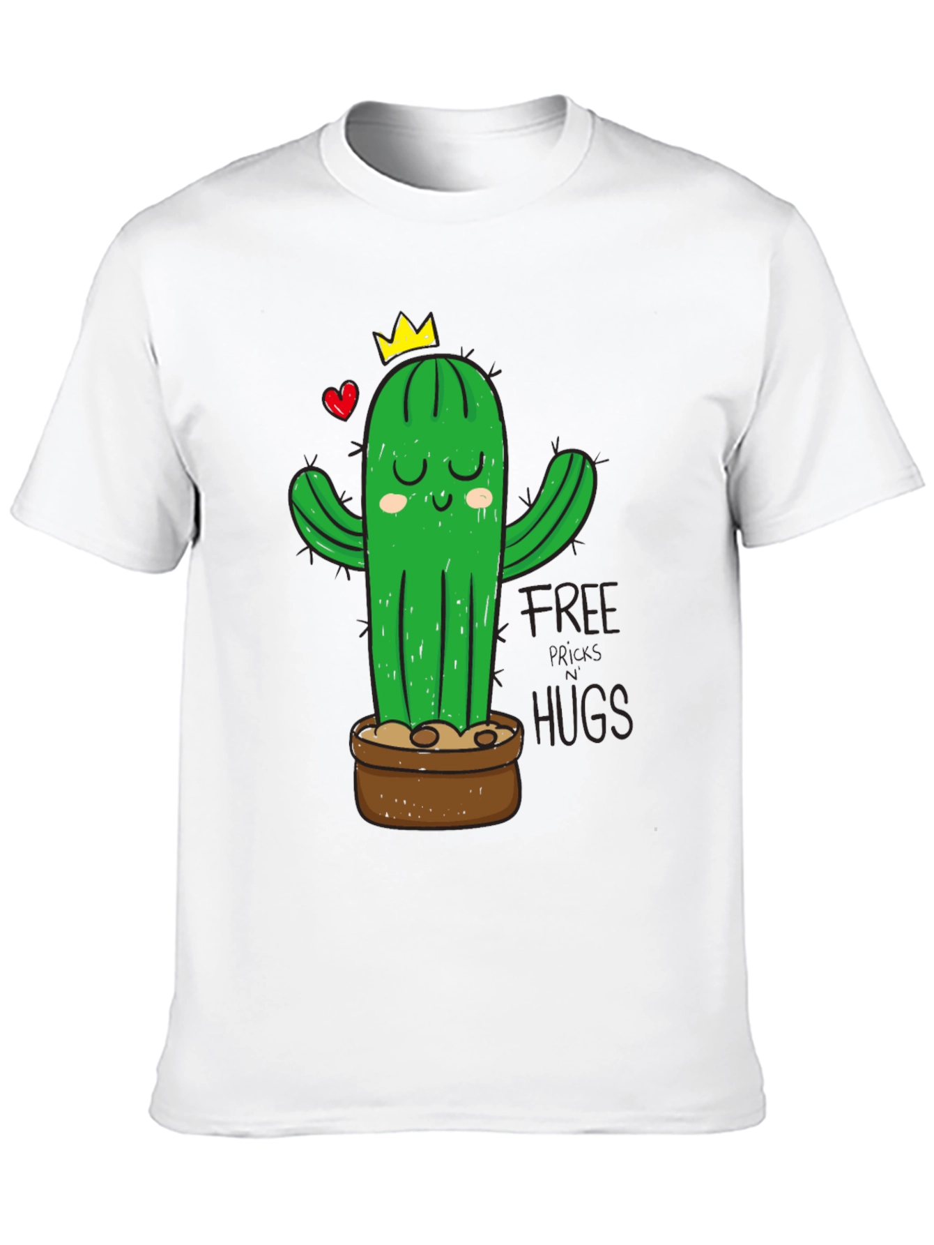 Cactus Hugs Graphic T-Shirt - Black