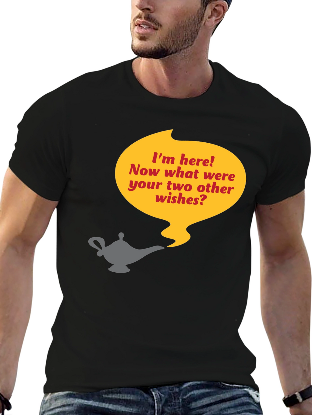 Genie Lamp T-Shirt - Three Wishes Humor Tee