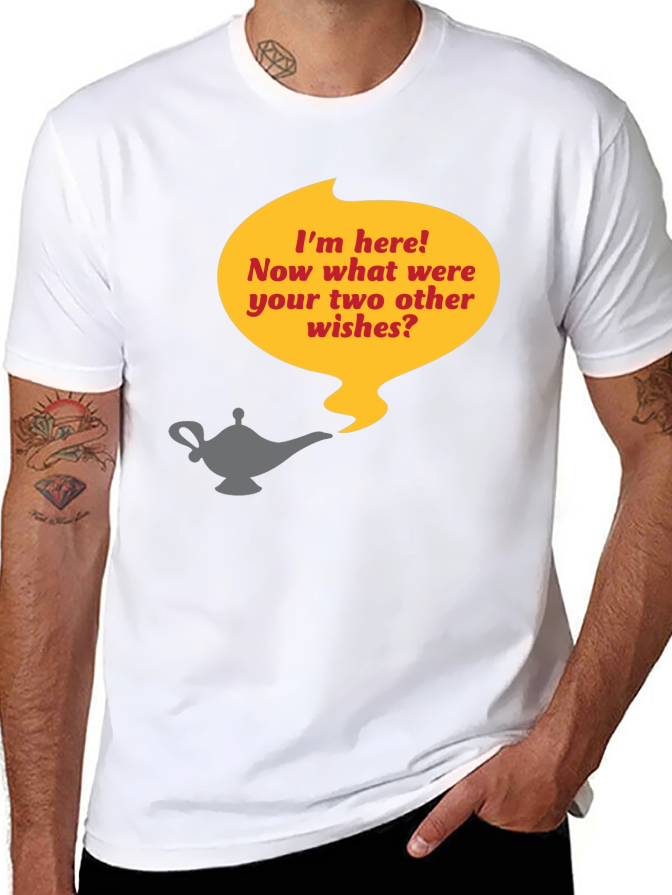 Genie Lamp T-Shirt - Three Wishes Humor Tee