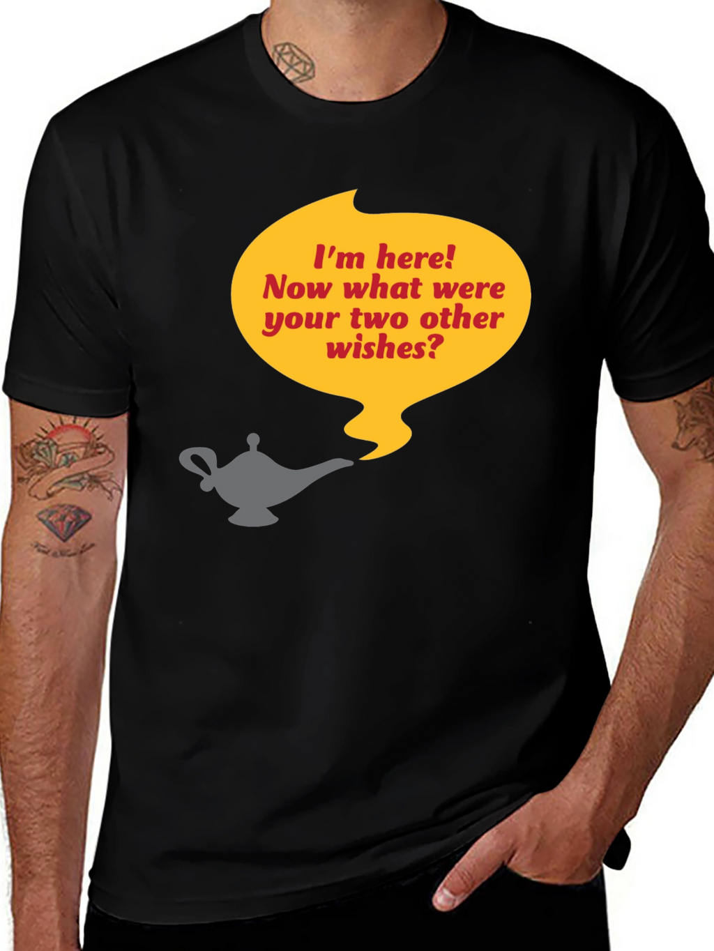 Genie Lamp T-Shirt - Three Wishes Humor Tee
