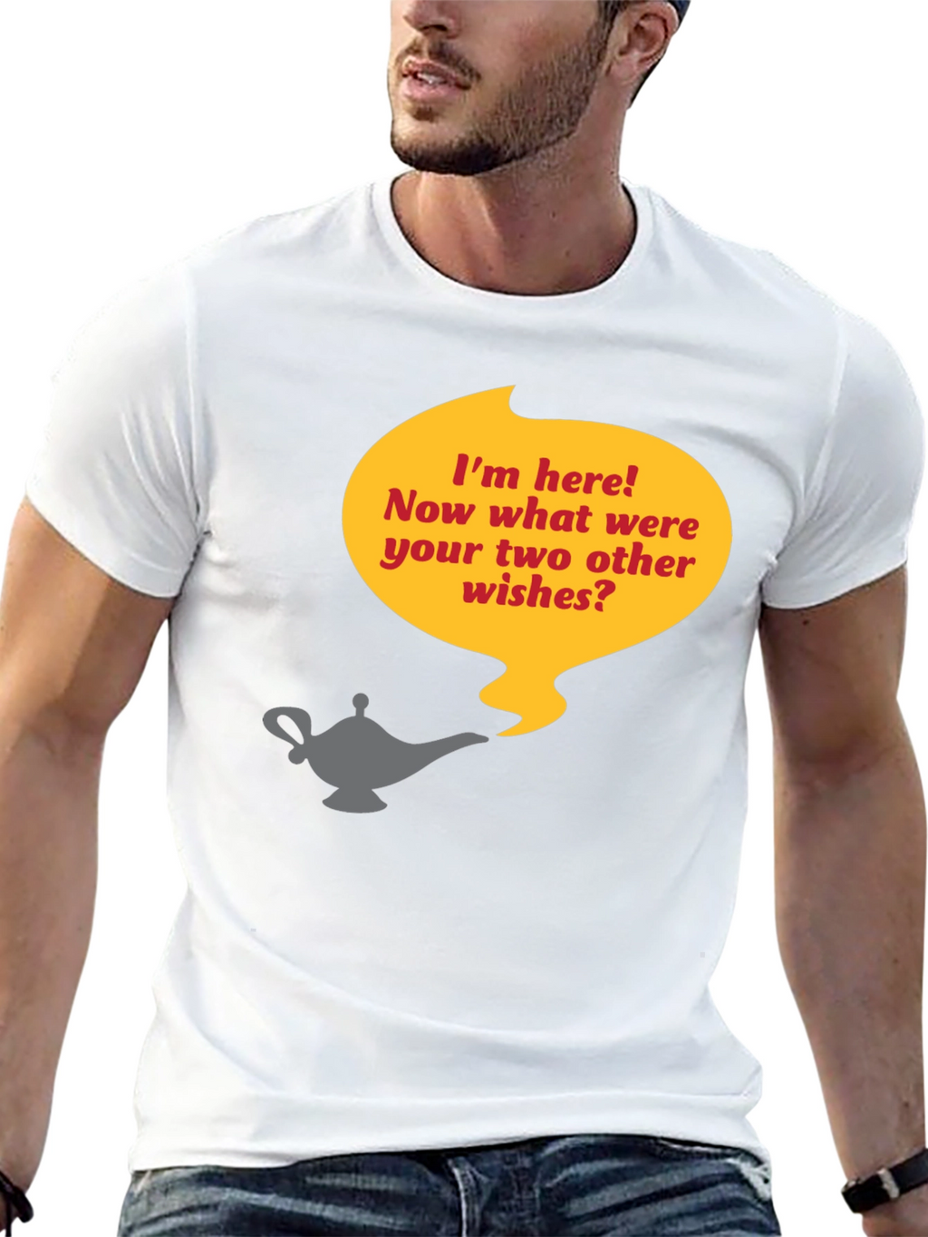Genie Lamp T-Shirt - Three Wishes Humor Tee