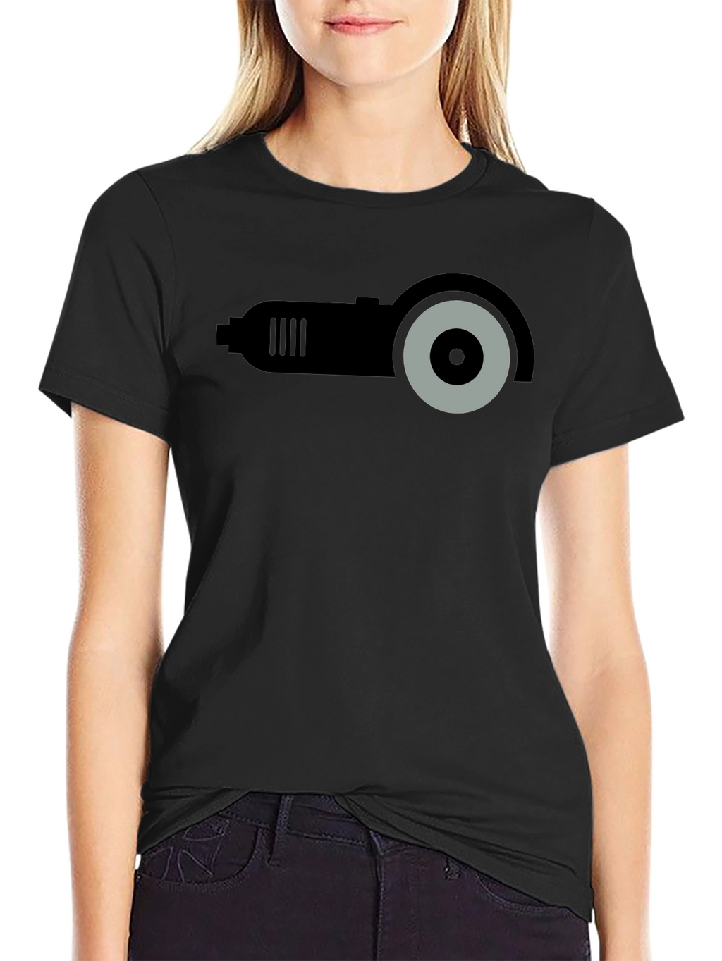 Angle Grinder Graphic T-Shirt - Black Crew Neck