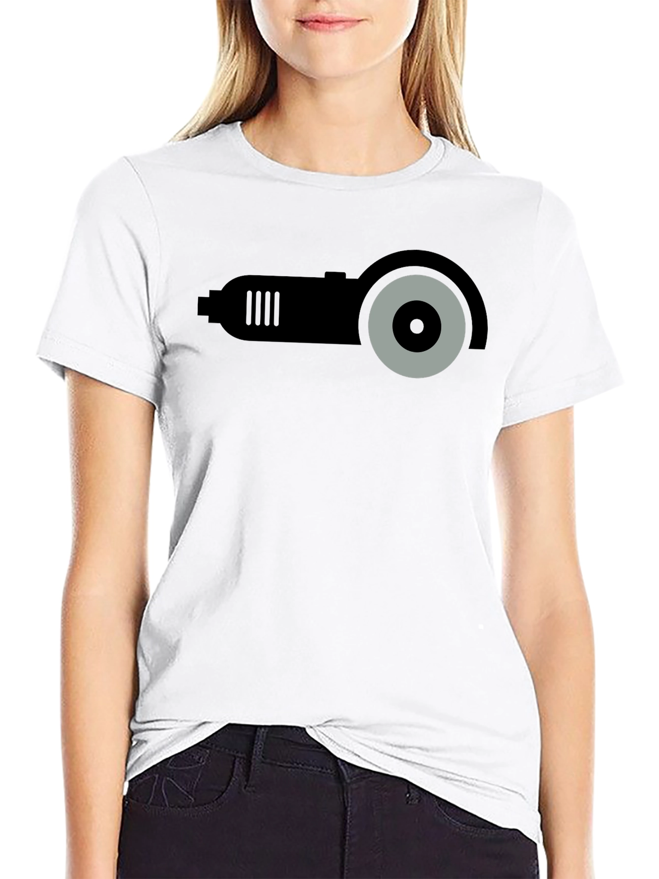 Angle Grinder Graphic T-Shirt - Black Crew Neck