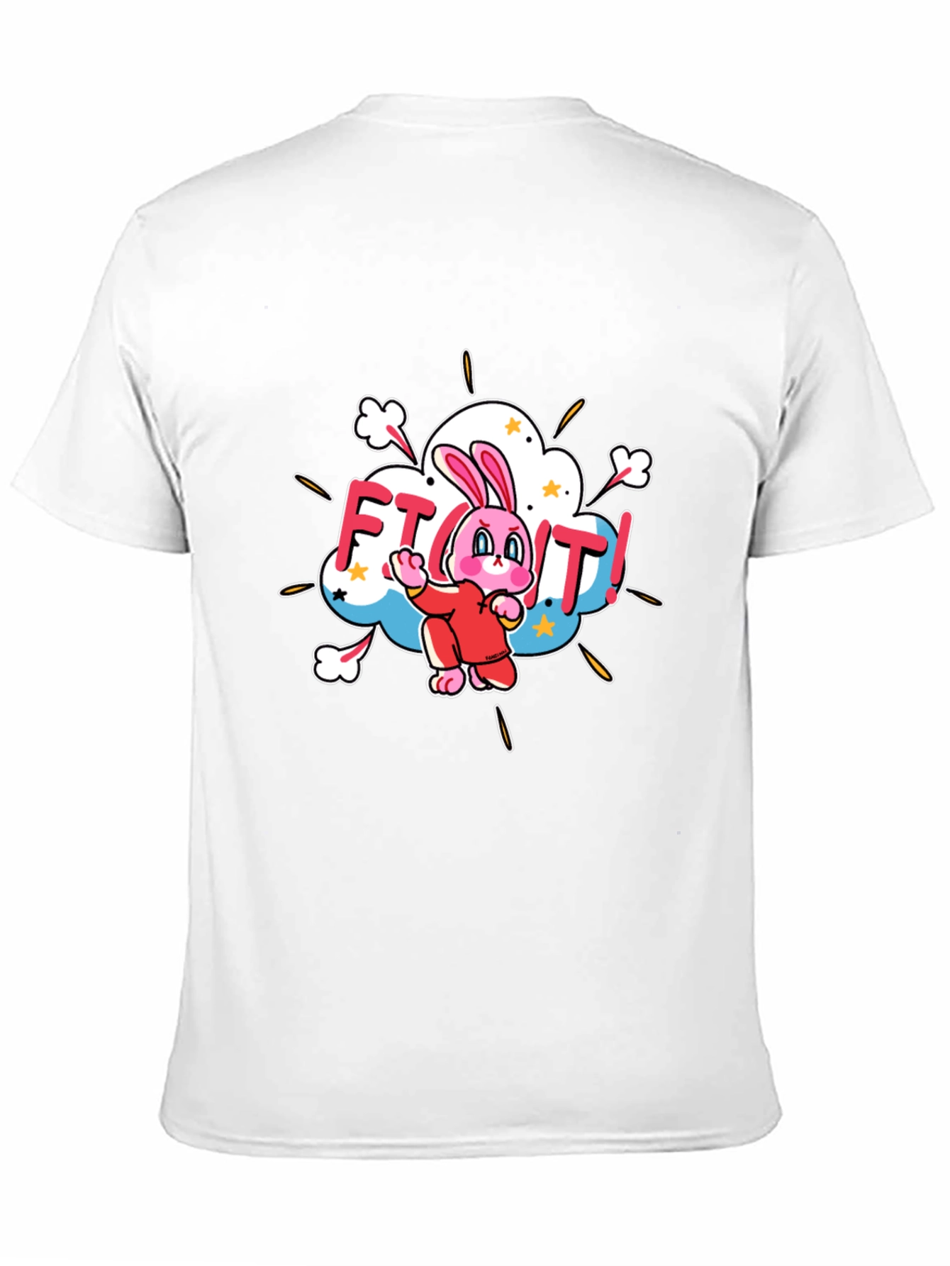 Fight! Bunny T-Shirt - Black Cotton Tee