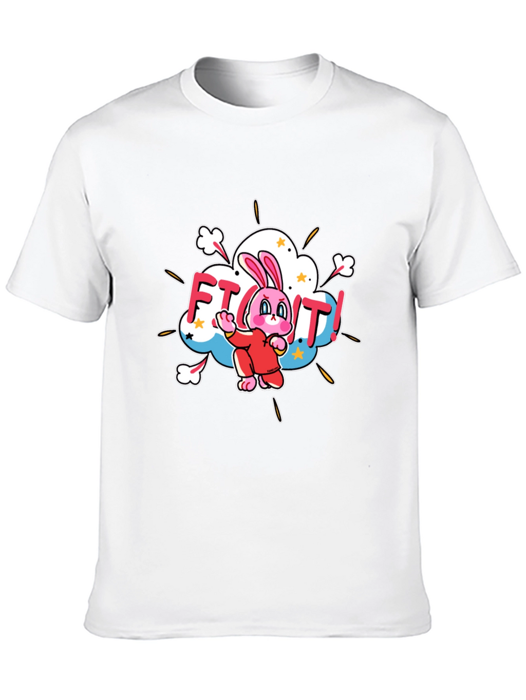 Fight! Bunny T-Shirt - Black Cotton Tee