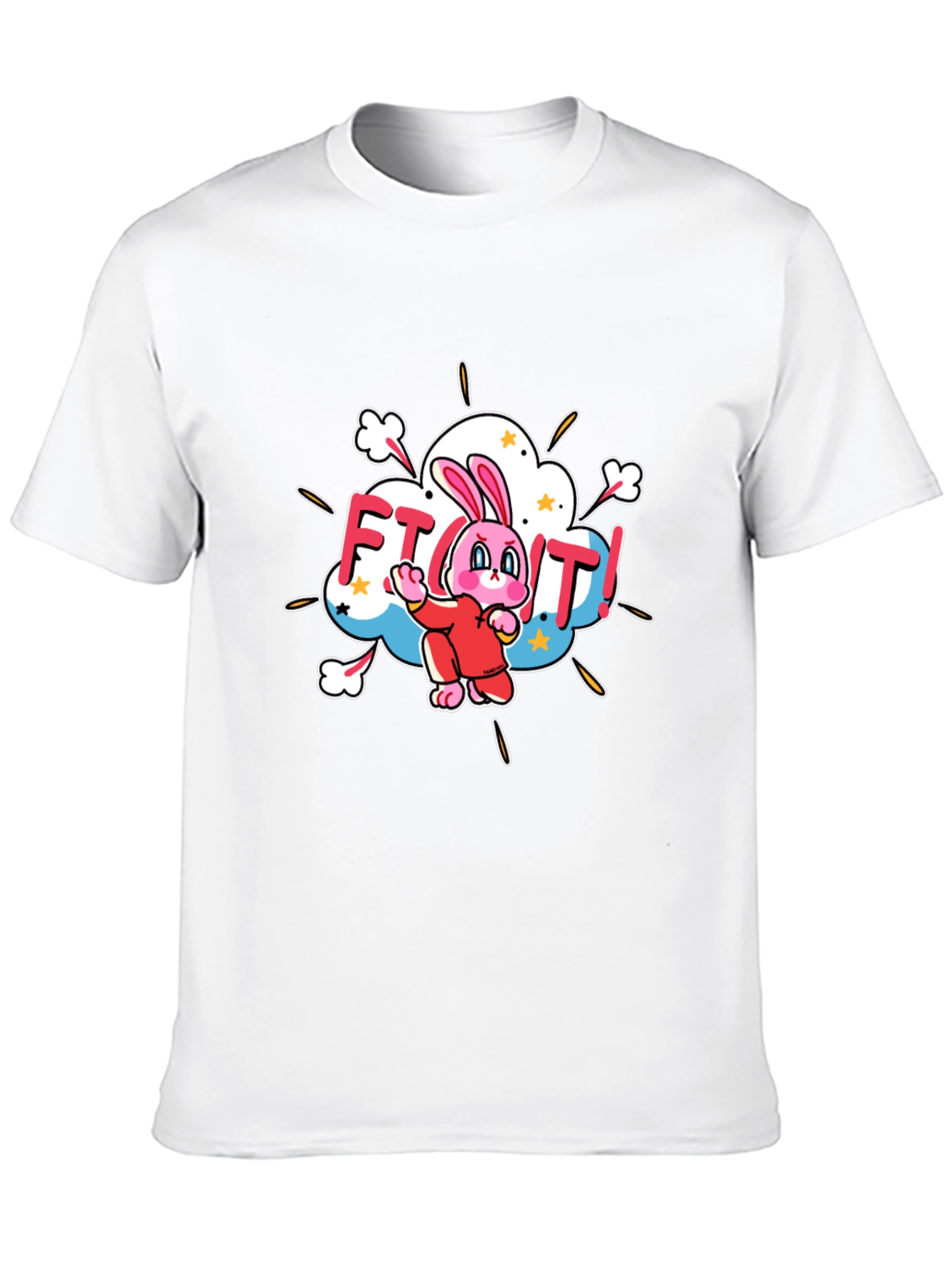 Fight! Bunny T-Shirt - Black Cotton Tee