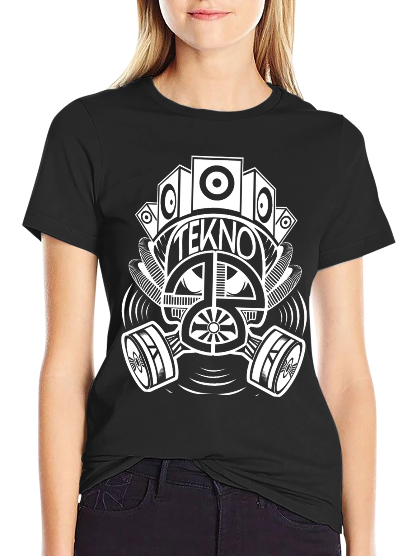 Tekno Gas Mask Graphic Black T-Shirt