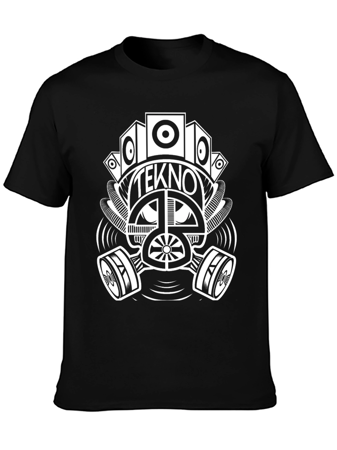 Tekno Gas Mask Graphic Black T-Shirt