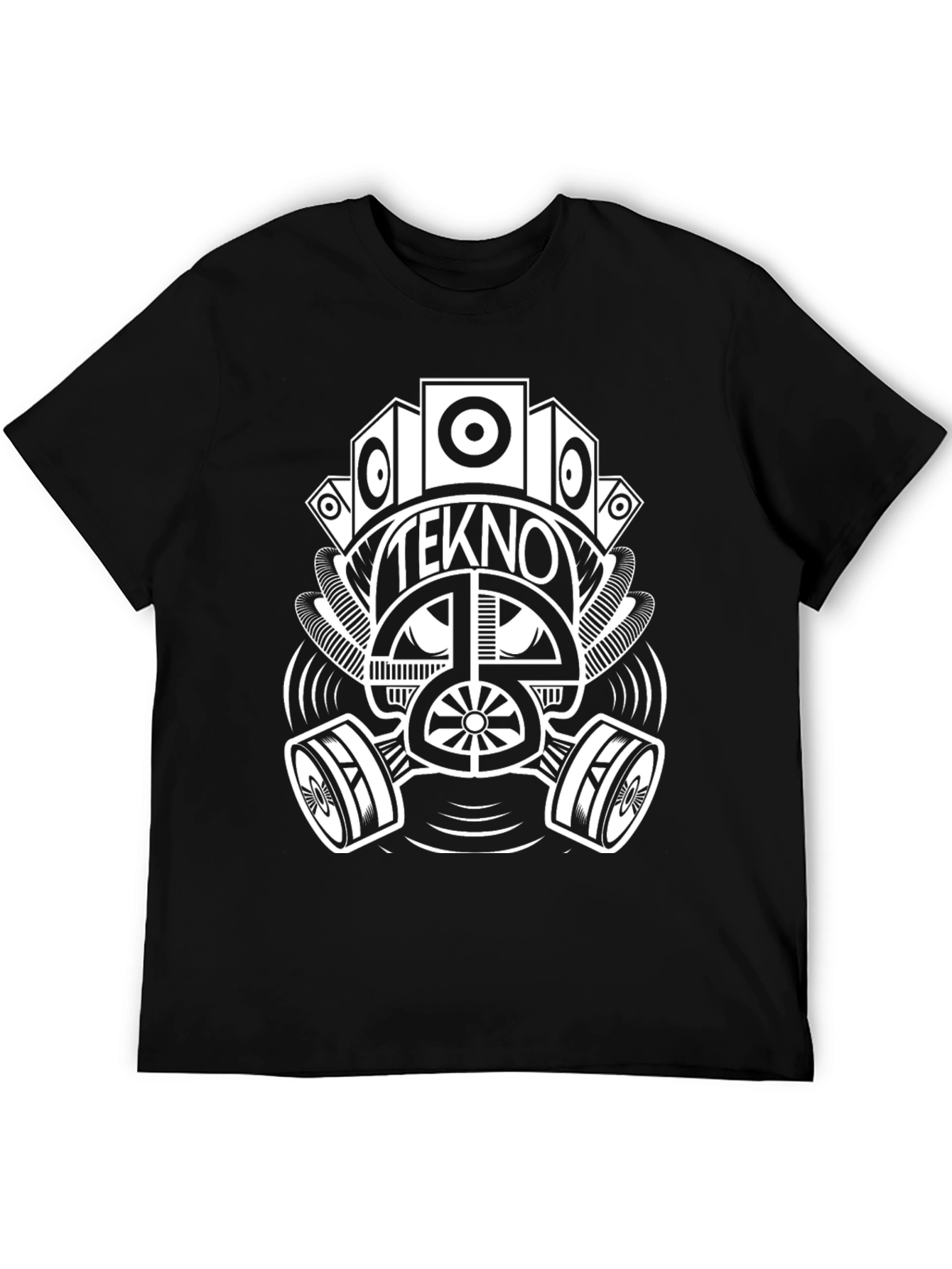 Tekno Gas Mask Graphic Black T-Shirt