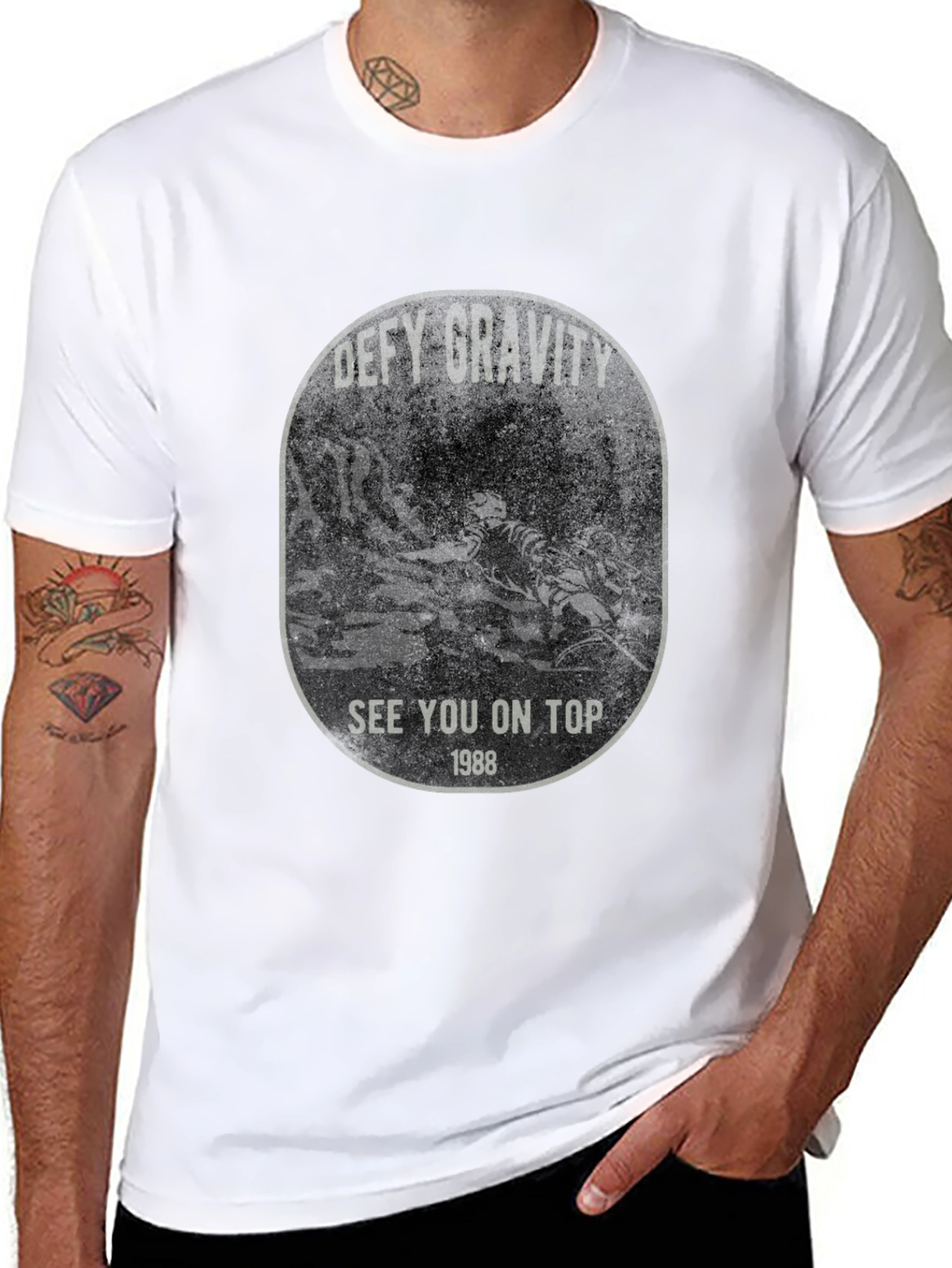 Defy Gravity Graphic T-Shirt - Mountain Biking 1988