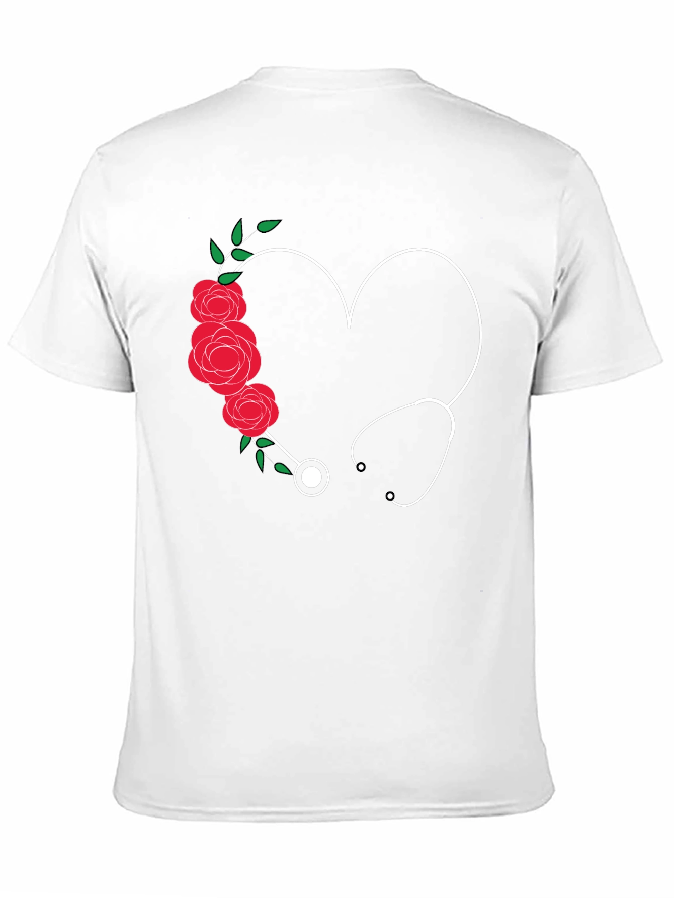 Heart Stethoscope Rose Graphic T-Shirt
