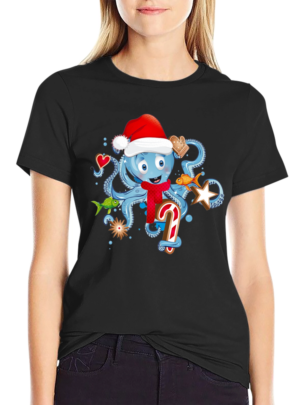 Holiday Octopus Graphic T-Shirt