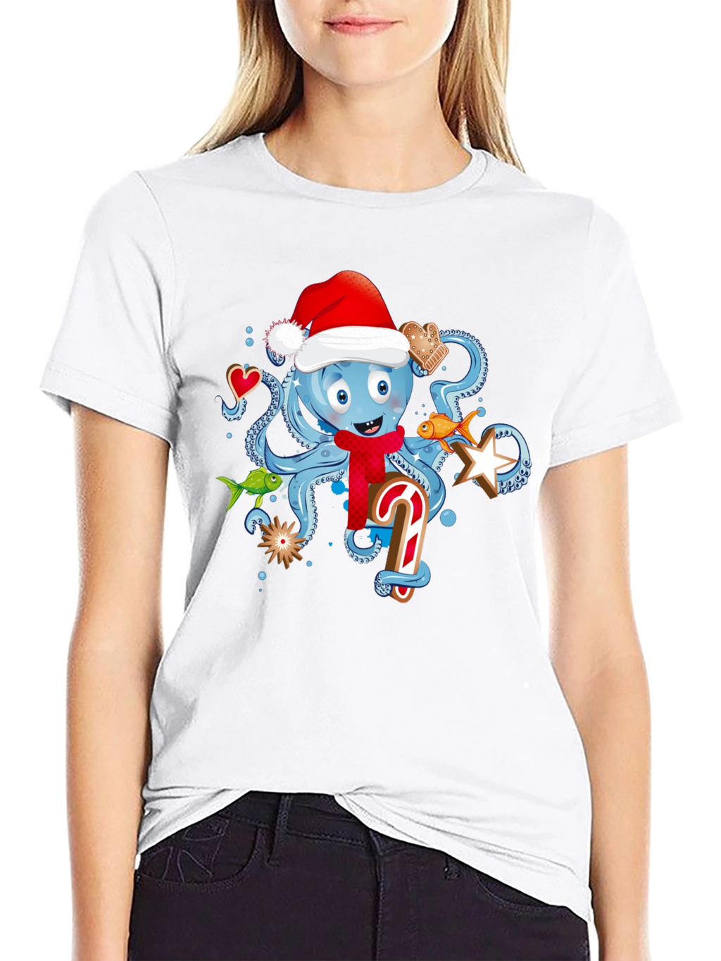 Holiday Octopus Graphic T-Shirt