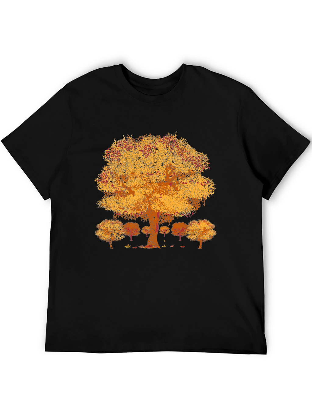 Autumn Tree Graphic Tee - Black Crew Neck