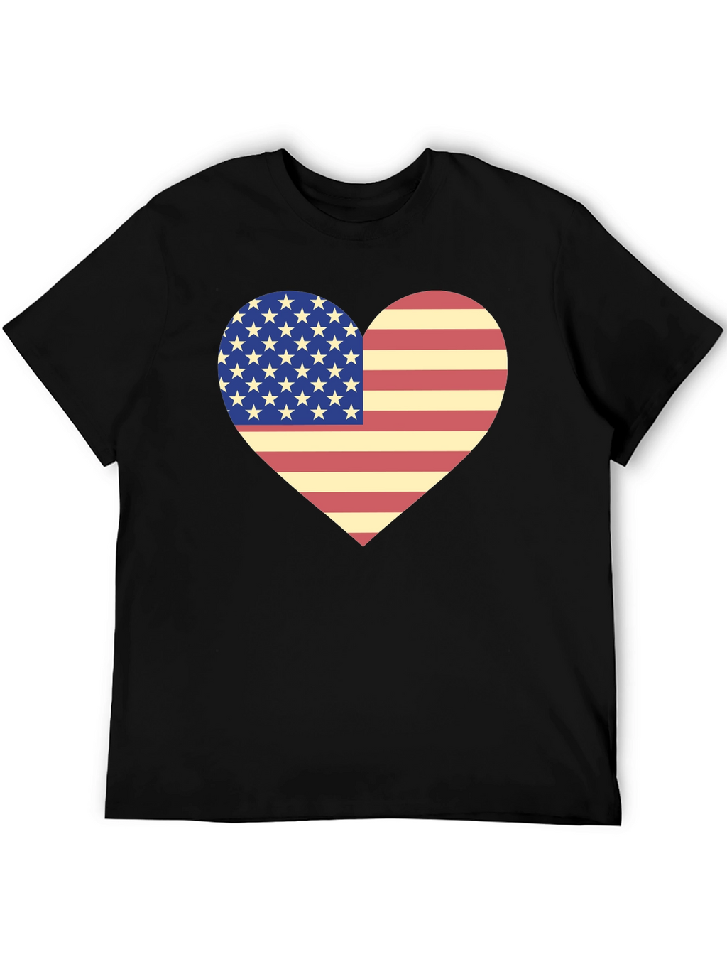 American Flag Heart T-Shirt Patriotic USA Love