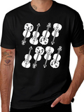 Musical Violin Graphic Tee - Classic Black T-Shirt