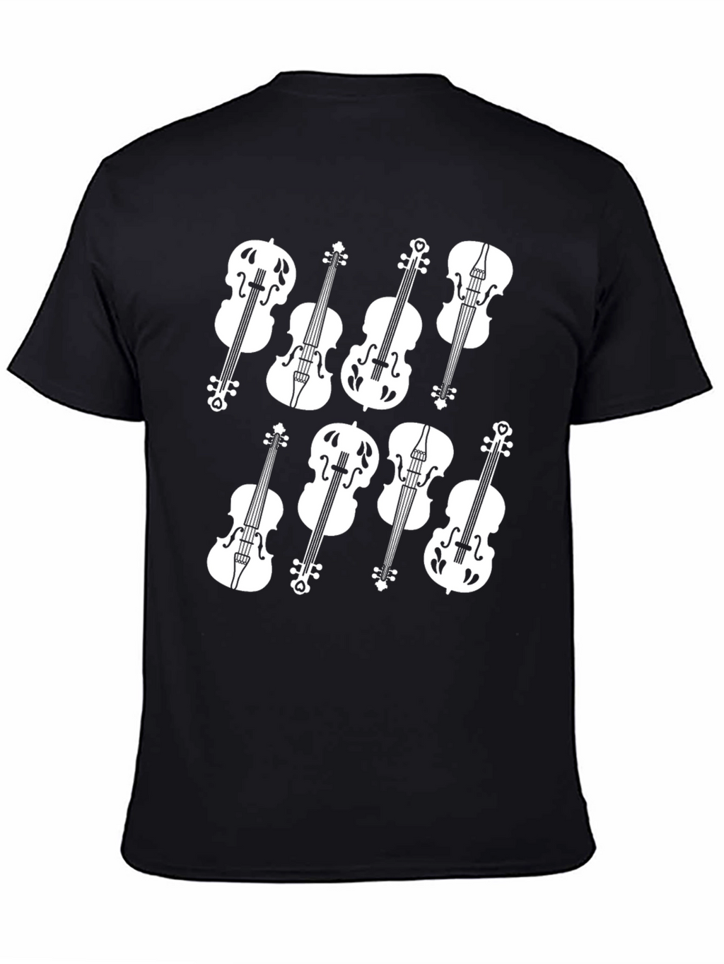 Musical Violin Graphic Tee - Classic Black T-Shirt