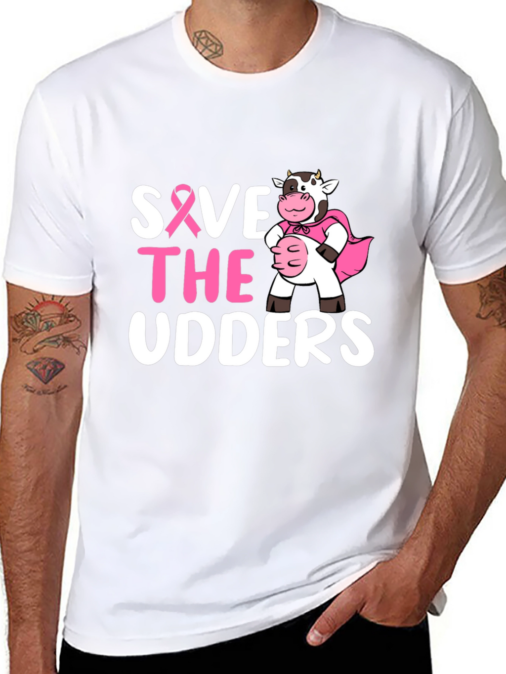 Save the Udders T-Shirt - Breast Cancer Awareness