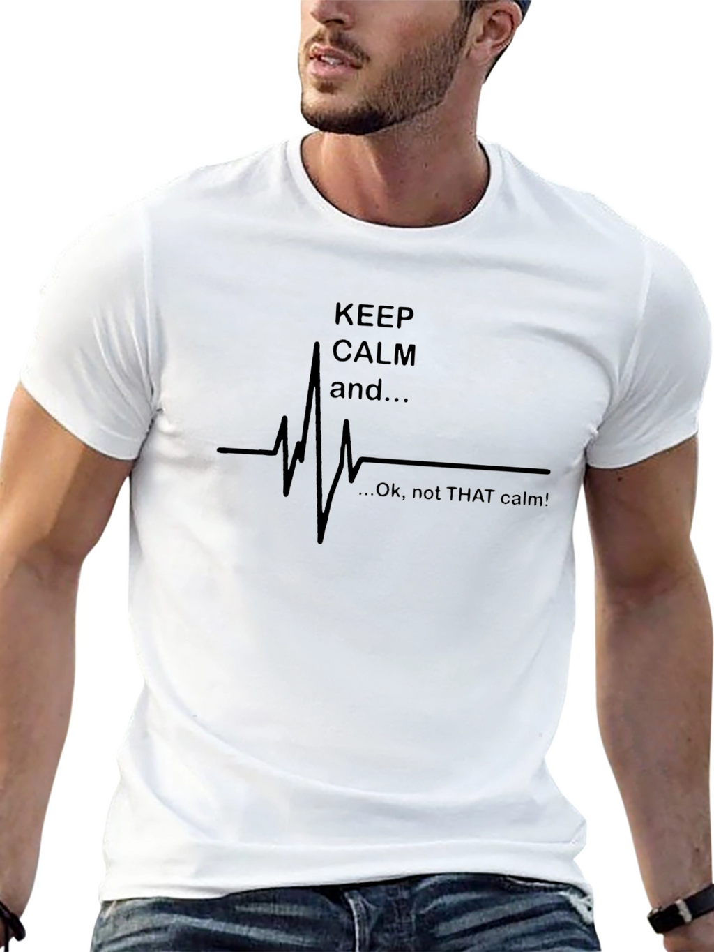 Keep Calm ECG Heartbeat T-Shirt - Not That Calm!