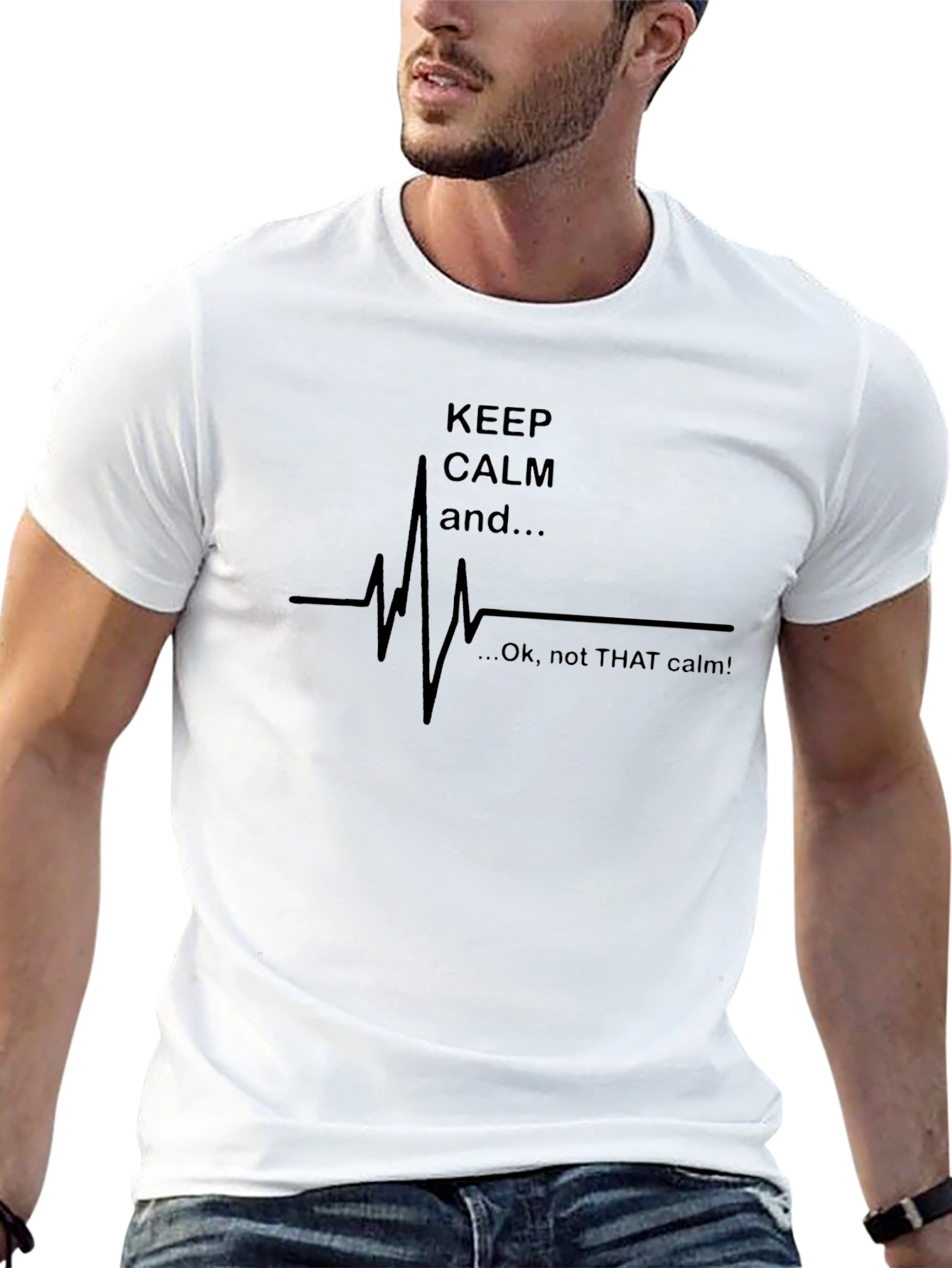 Keep Calm ECG Heartbeat T-Shirt - Not That Calm!