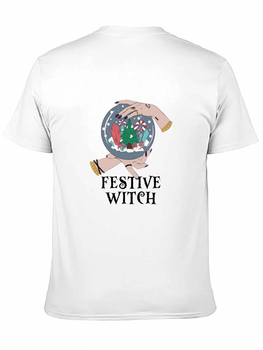 Festive Witch Graphic Tee - Holiday Magic Shirt