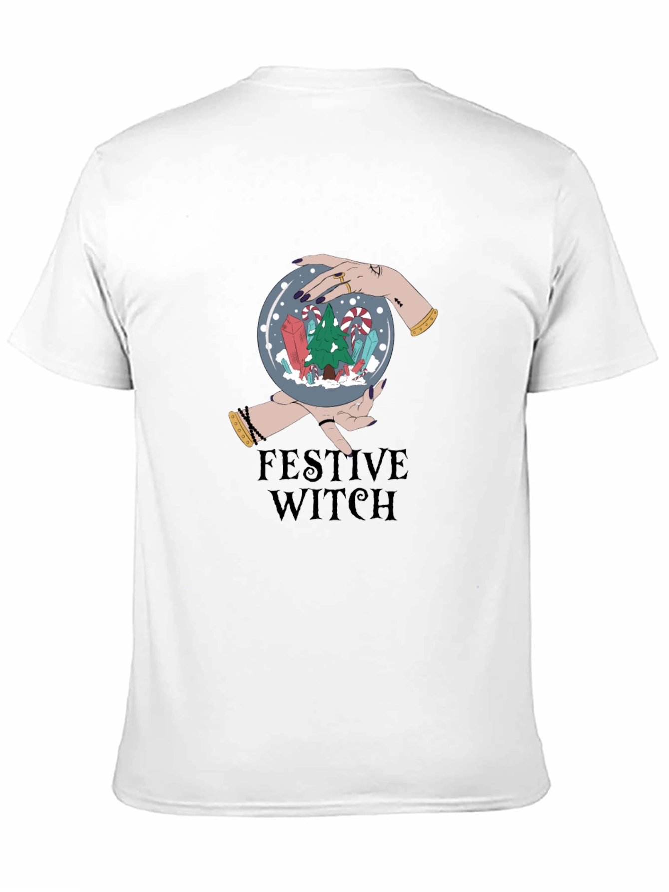 Festive Witch Graphic Tee - Holiday Magic Shirt
