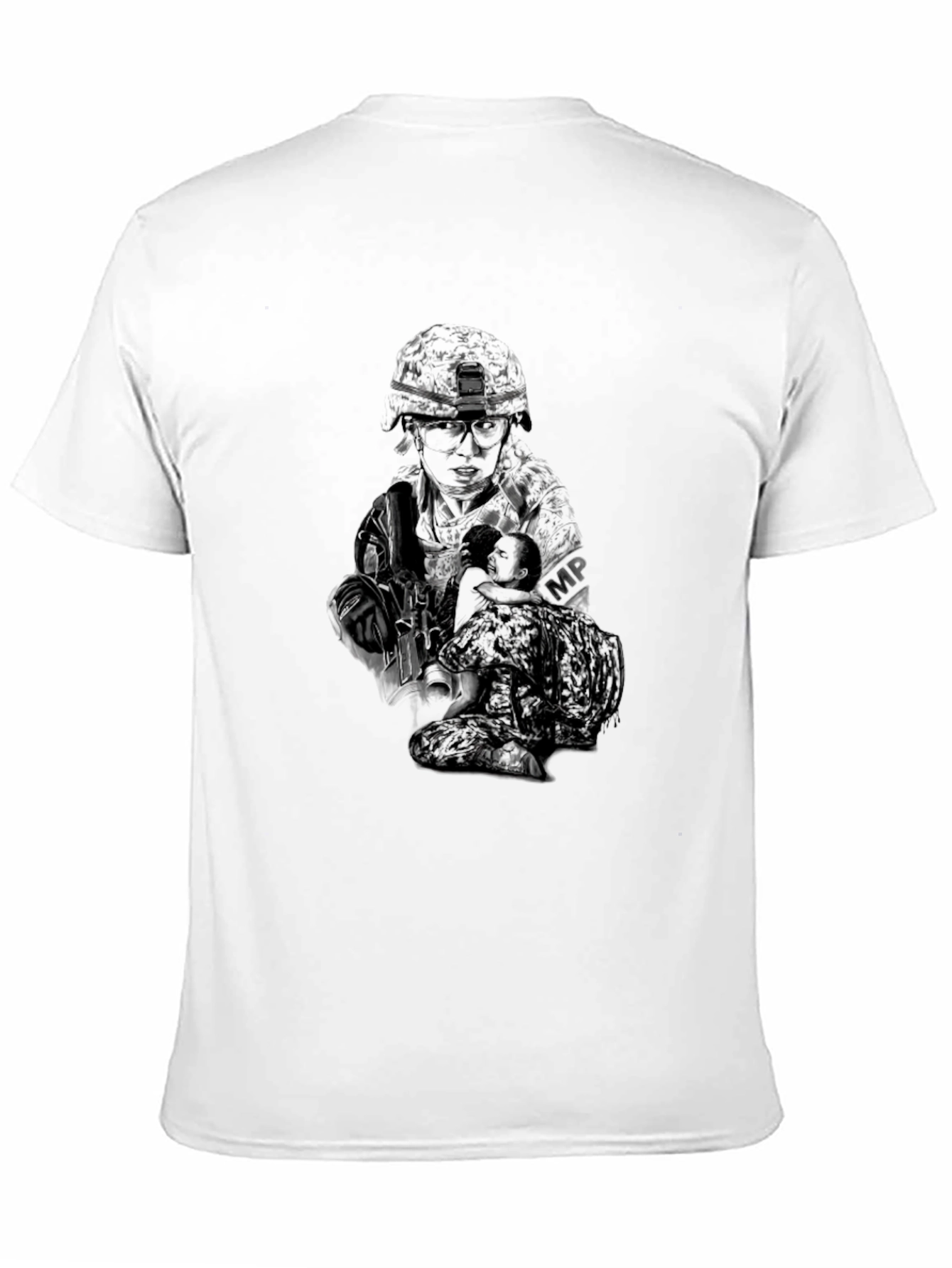 Black Military Graphic T-Shirt