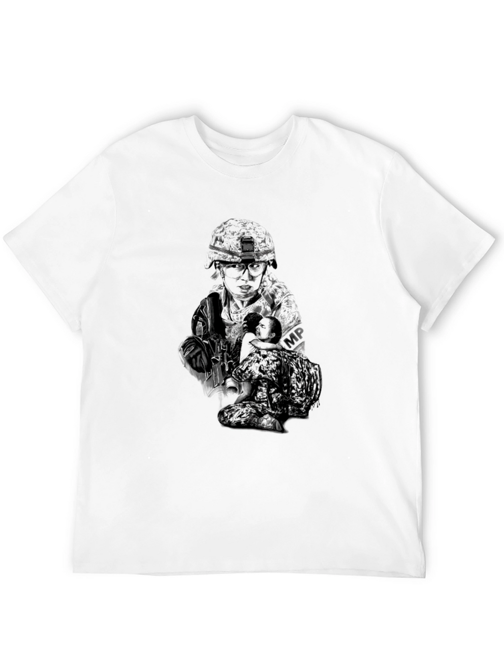 Black Military Graphic T-Shirt